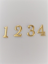 Guldfarvede kalender tal 1-2-3-4 Lige til at klæbe på dit lys, eller som kortpynt. Højde ca. 2,2 cm.